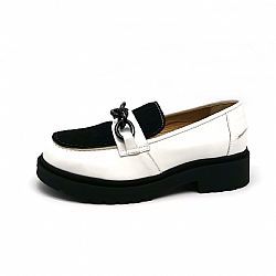 LUXURY LOAFERS WHITE/BLACK PONY 