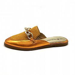 LUXURY MULES ORANGE METALLIC/ORANGE PONY